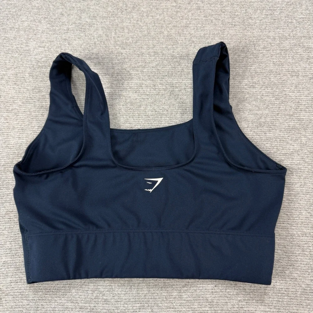 Gymshark Womens‎ B4A9L Square Neck Sports Bra Navy Blue Small